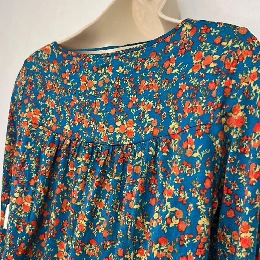 Free People Intimately free floral turquoise body suit size XS NWT